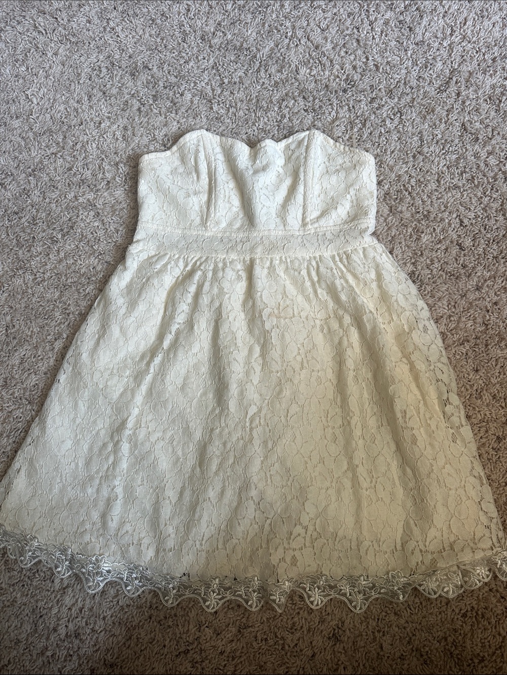 American Rag Cream Lace Strapless Party Dress